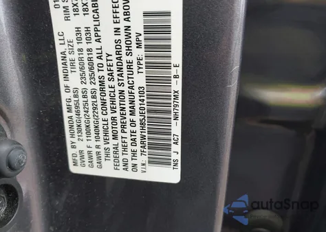 2018 Honda Cr-V Ex-L/Ex-L Navi from USA, damaged, VIN 7FARW1H85JE014103